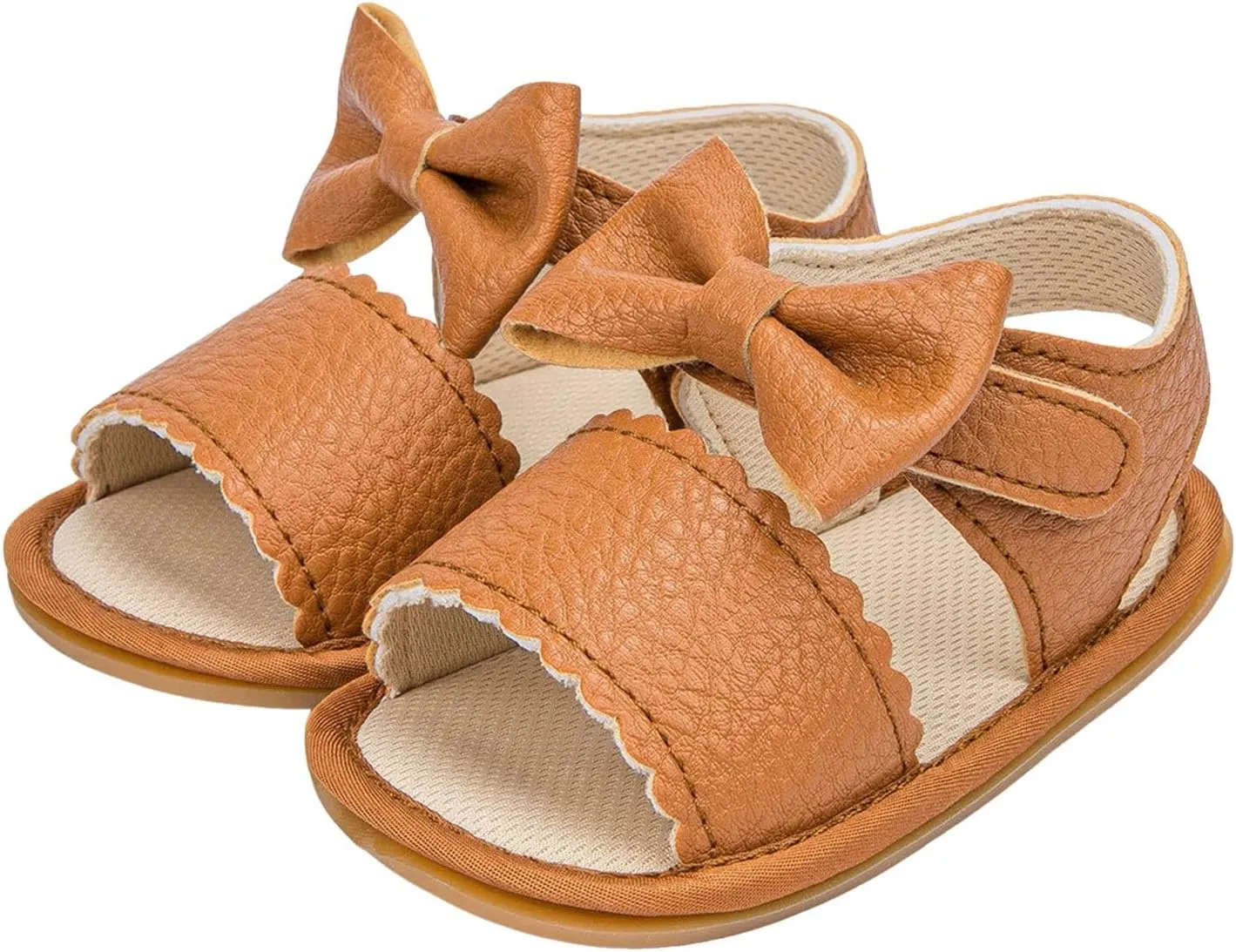 Girl's Sandals Soft Sole Infant Baby Girl Boy Sandals Premium Summer Outdoor Casual Beach Shoes With Flower Bowknot Slip Rubber Sole Newborn Toddler Prewalker First Walking Shoes