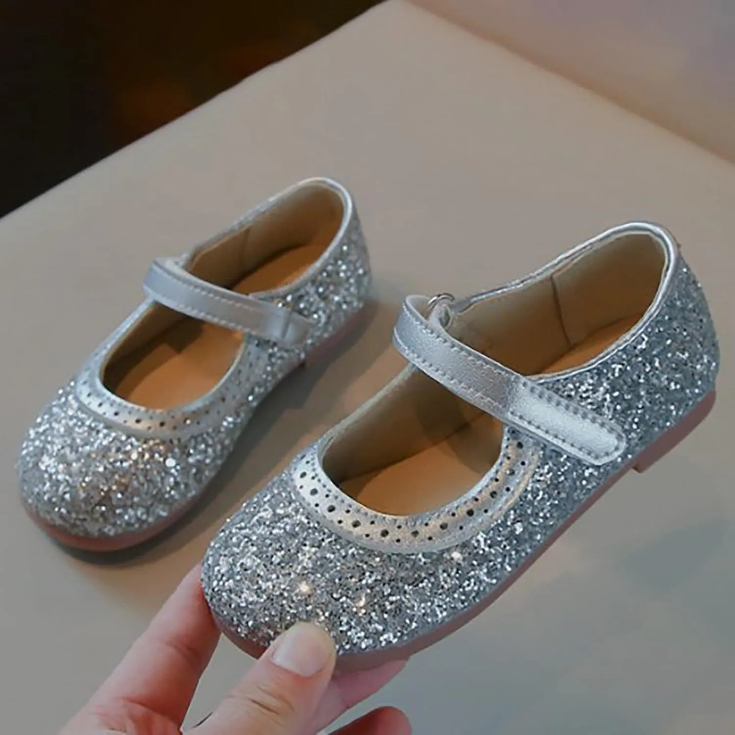 Girls Sequins Sandals Kids Summer Dress Dance Shoes Baby Toddler ow Heel Soft Sole Loafers Casual Comfy Trendy Shoes