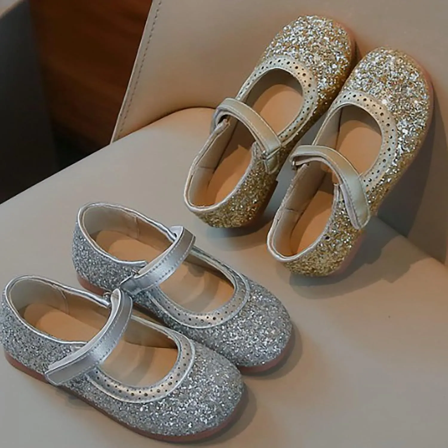 Girls Sequins Sandals Kids Summer Dress Dance Shoes Baby Toddler ow Heel Soft Sole Loafers Casual Comfy Trendy Shoes