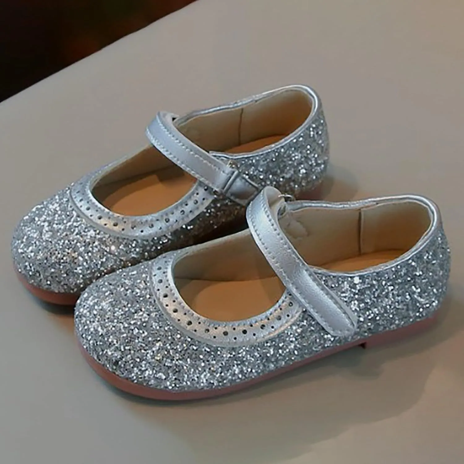 Girls Sequins Sandals Kids Summer Dress Dance Shoes Baby Toddler ow Heel Soft Sole Loafers Casual Comfy Trendy Shoes