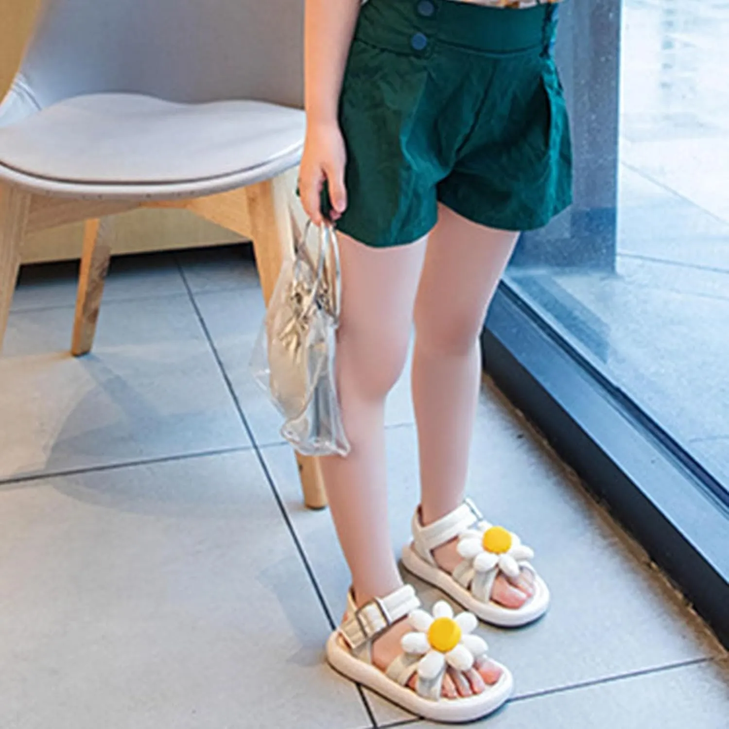 Girls' Summer Beach Sandals Children's Soft Sole Shoes Pearl Fashion Girls' Bow Princess Shoes Baby Beach Shoes