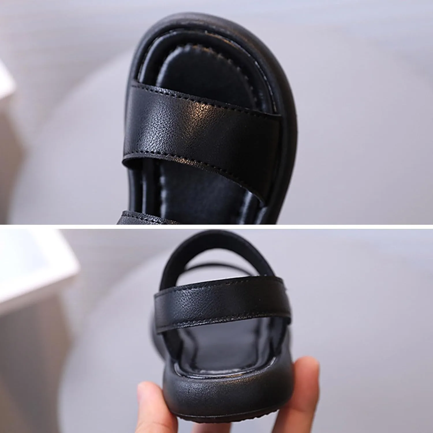 Girls Summer Sandals Open Toe Anti Slip Soft Sole Beach Play Shoes Back Strap Sandals Flat for Little/Big Kids