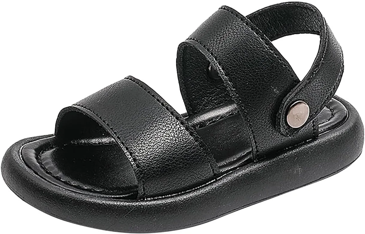 Girls Summer Sandals Open Toe Anti Slip Soft Sole Beach Play Shoes Back Strap Sandals Flat for Little/Big Kids