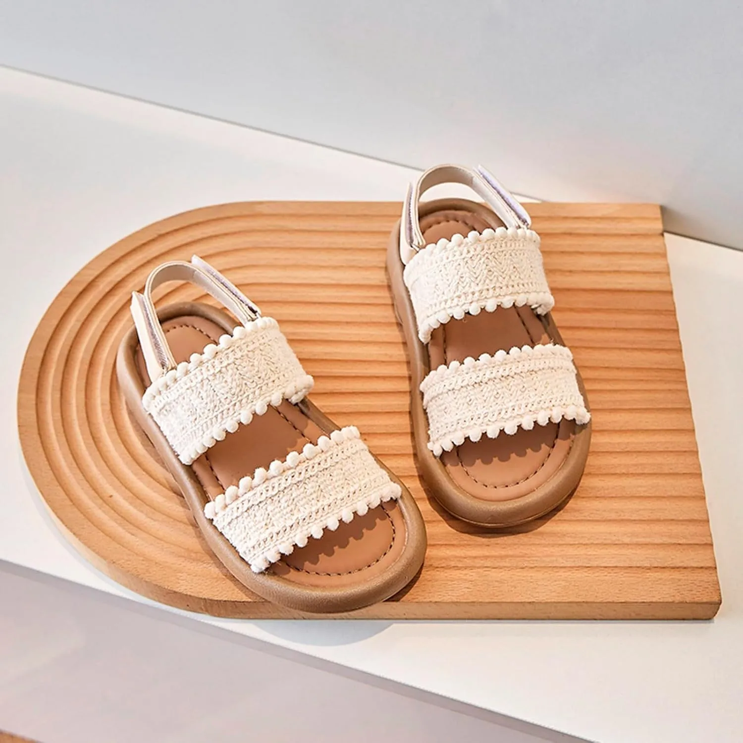 Heels Sandals Ankle Strap Wedding Party Kids' Sandals Summer Girls' Big Kids' Beach Shoes Girls' Princess Soft Soled Casual Shoes For Boys' Babies Open Toes Flat For Leather and Glitter Straps