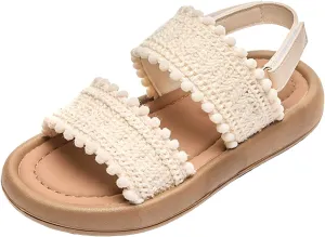 Heels Sandals Ankle Strap Wedding Party Kids' Sandals Summer Girls' Big Kids' Beach Shoes Girls' Princess Soft Soled Casual Shoes For Boys' Babies Open Toes Flat For Leather and Glitter Straps