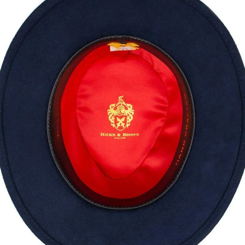 Hicks & Brown Chelsworth Coque & Pheasant Fedora - Navy