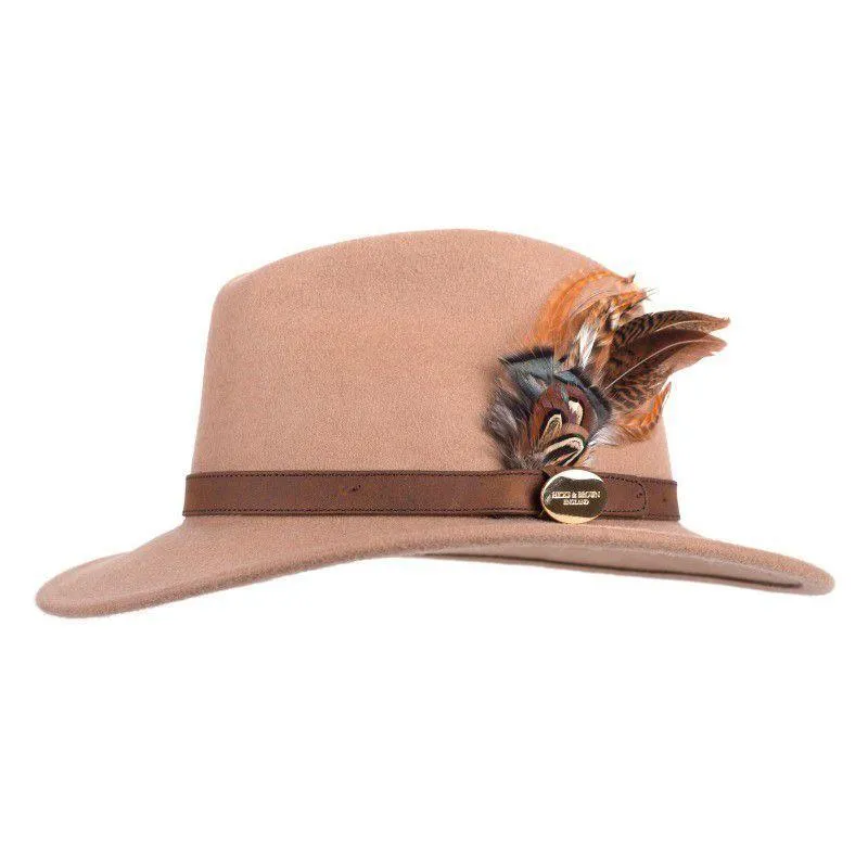 Hicks & Brown Suffolk Gamebird Fedora Hat - Camel