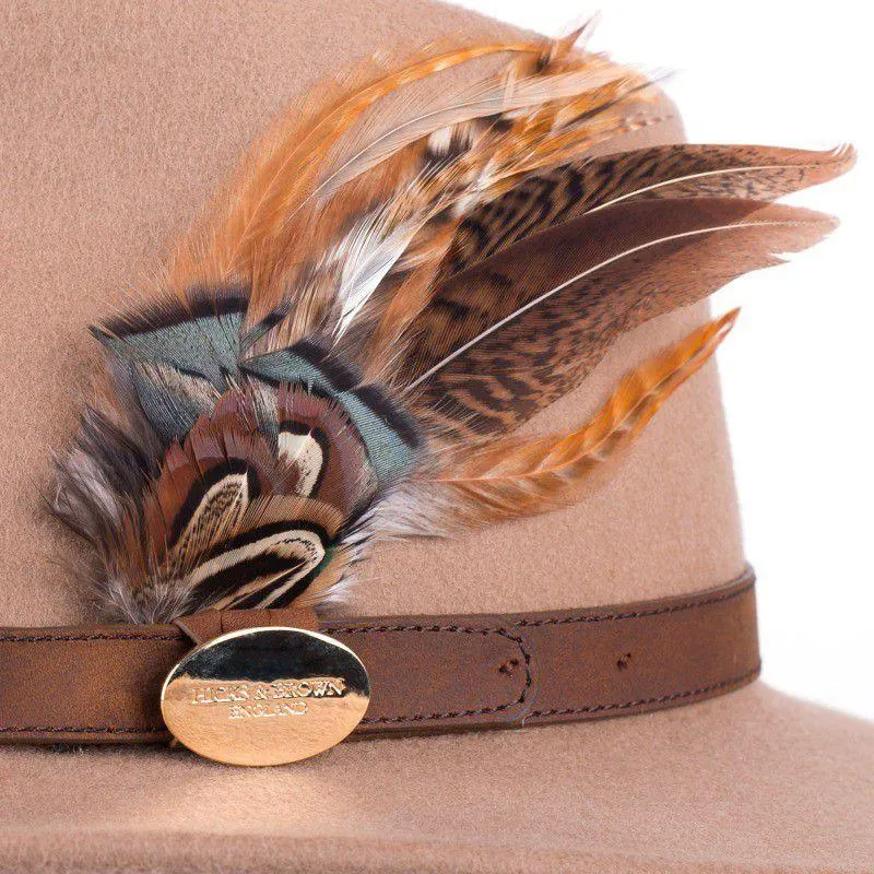 Hicks & Brown Suffolk Gamebird Fedora Hat - Camel