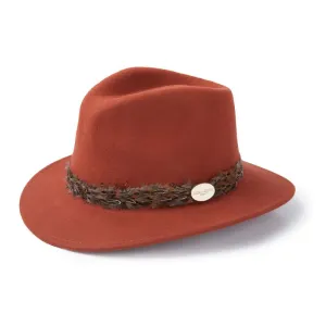 Hicks & Brown Suffolk Pheasant Wrap Fedora Hat - Cinnamon