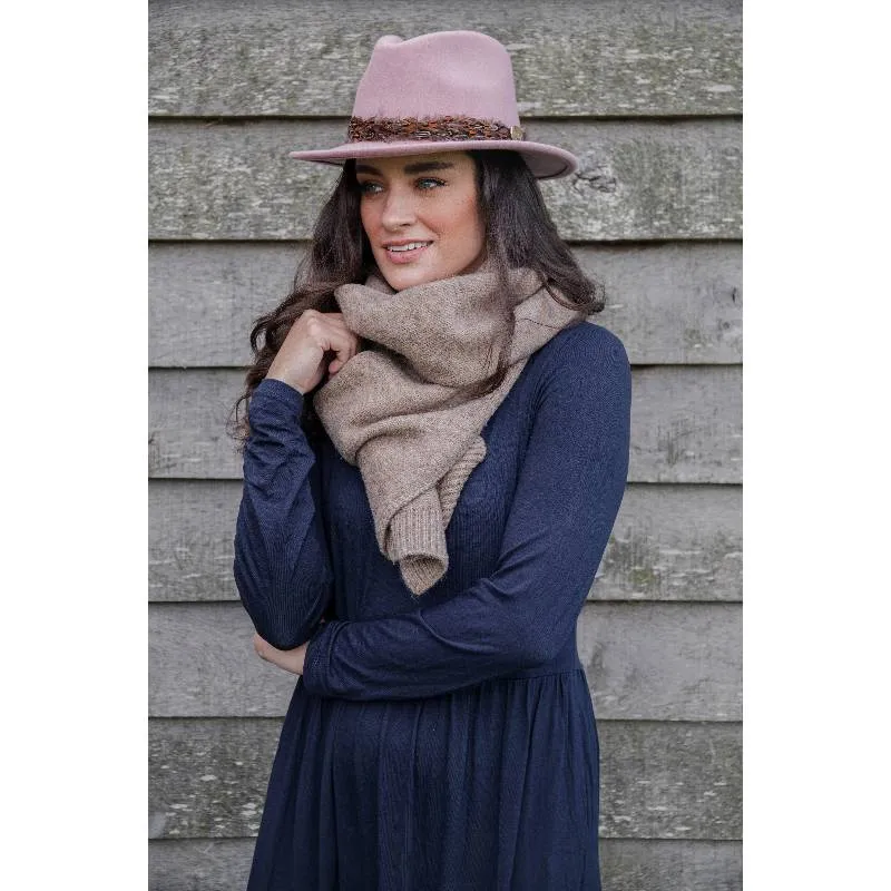 Hicks & Brown Suffolk Pheasant Wrap Fedora Hat - Dusky Pink