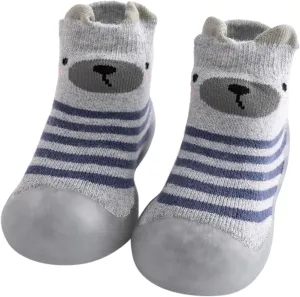 House Slippers Kids Toddler Baby Boys Girls Solid Warm Knit Soft Sole Rubber Shoes Slipper Stocking Soft Shoes
