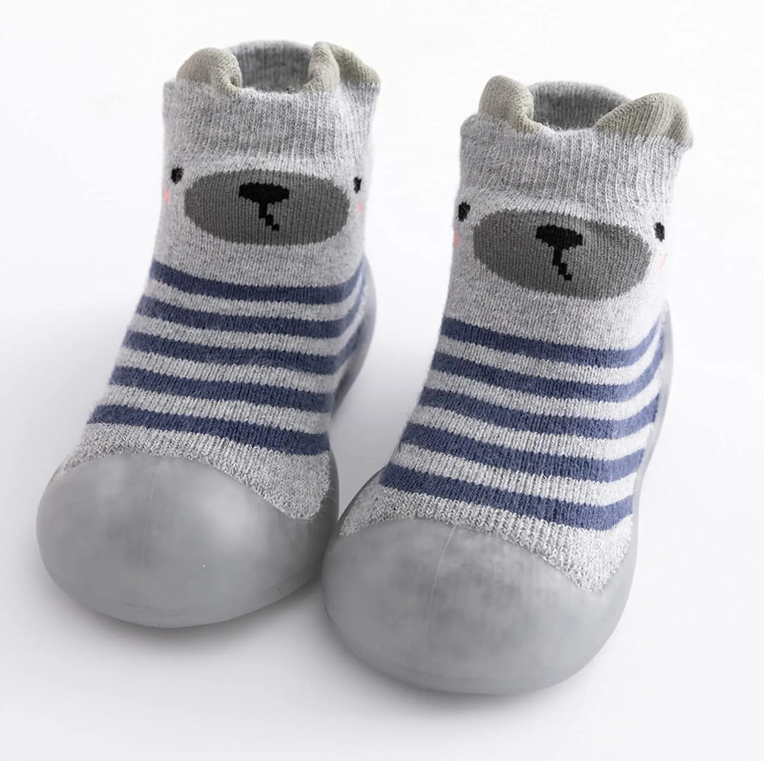 House Slippers Kids Toddler Baby Boys Girls Solid Warm Knit Soft Sole Rubber Shoes Slipper Stocking Soft Shoes