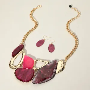 iLLASPARKZ Abstract Celluloid Acetate Plate Pointed Statement Necklace