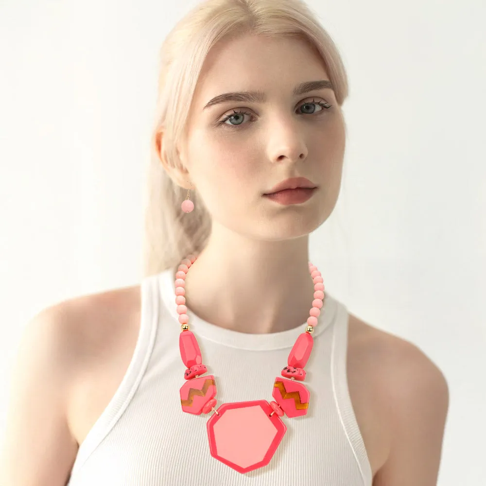 iLLASPARKZ Bold Geometric Resin Statement Necklace
