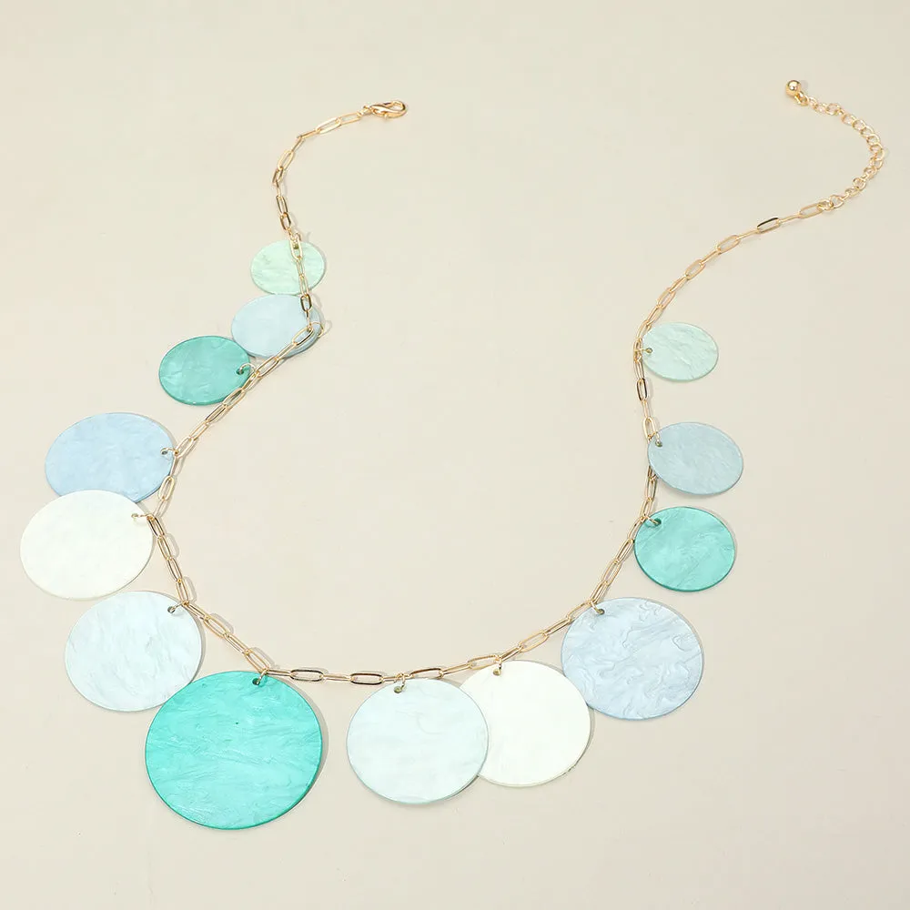 iLLASPARKZ Celluloid Acetate Disc Charm Station Statement Necklace