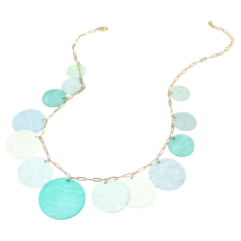 iLLASPARKZ Celluloid Acetate Disc Charm Station Statement Necklace