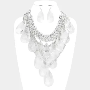 iLLASPARKZ Lucite Teardrop Cluster Statement Necklace