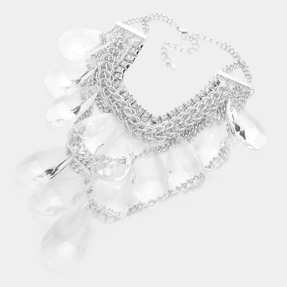 iLLASPARKZ Lucite Teardrop Cluster Statement Necklace