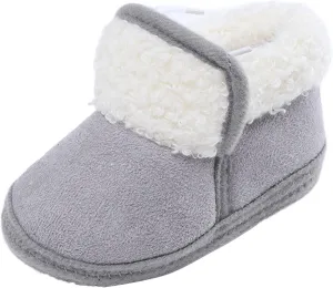 Infant Baby Boots Fleece Lined Plat Sole Wide Toe Casual Walking Shoes Boys Girls Soft Sole Anti Slip Fashion Shoes