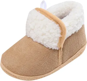 Infant Baby Boots Fleece Lined Plat Sole Wide Toe Casual Walking Shoes Boys Girls Soft Sole Anti Slip Fashion Shoes