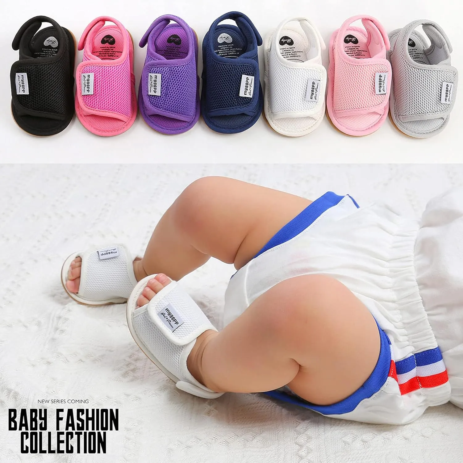 Infant Baby Boys Girls Summer Open Toe Sandals Non Slip Soft Sole Toddler First Walke Crib Shoes Mesh Flat Shoes