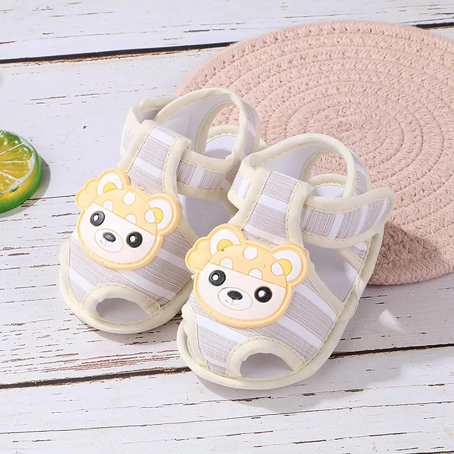 Infant Baby Girl Boy Cute Cartoon Bear Shoes Summer Casual Sandals Cotton Sole Newborn First Size 6 Sandals for Girls