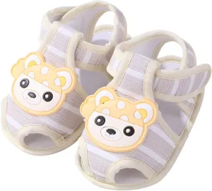 Infant Baby Girl Boy Cute Cartoon Bear Shoes Summer Casual Sandals Cotton Sole Newborn First Size 6 Sandals for Girls