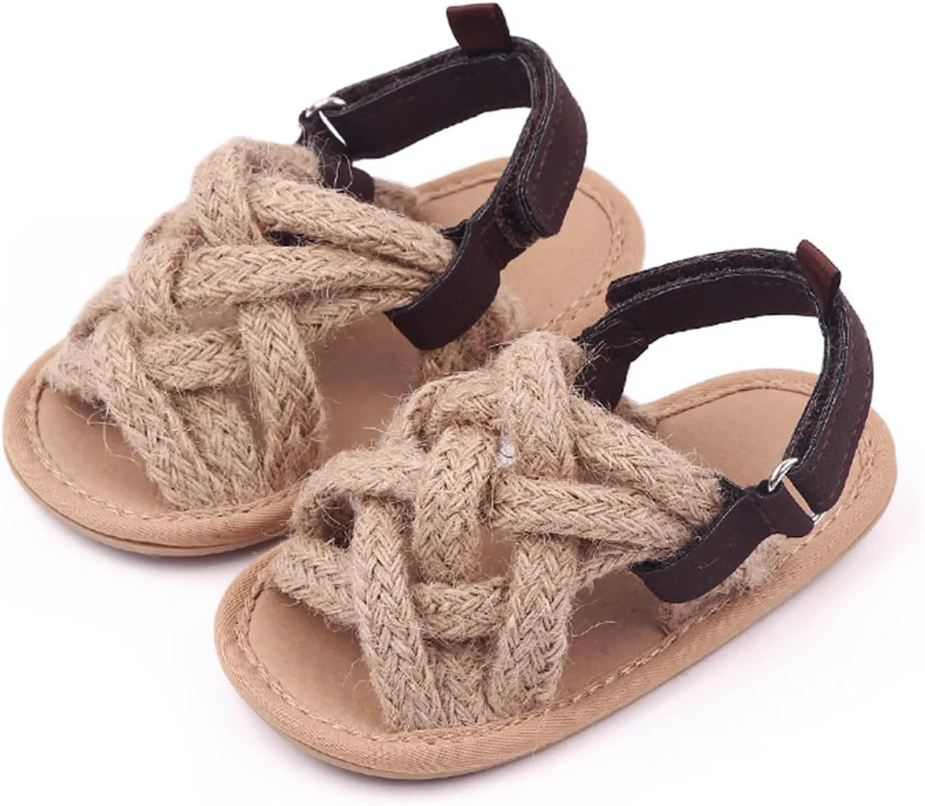 Infant Baby Girl Boy Sandals Braided Open Toe Flat Sandal Summer Anti Slip Walk Shoes Cute Slip On Casual Shoes