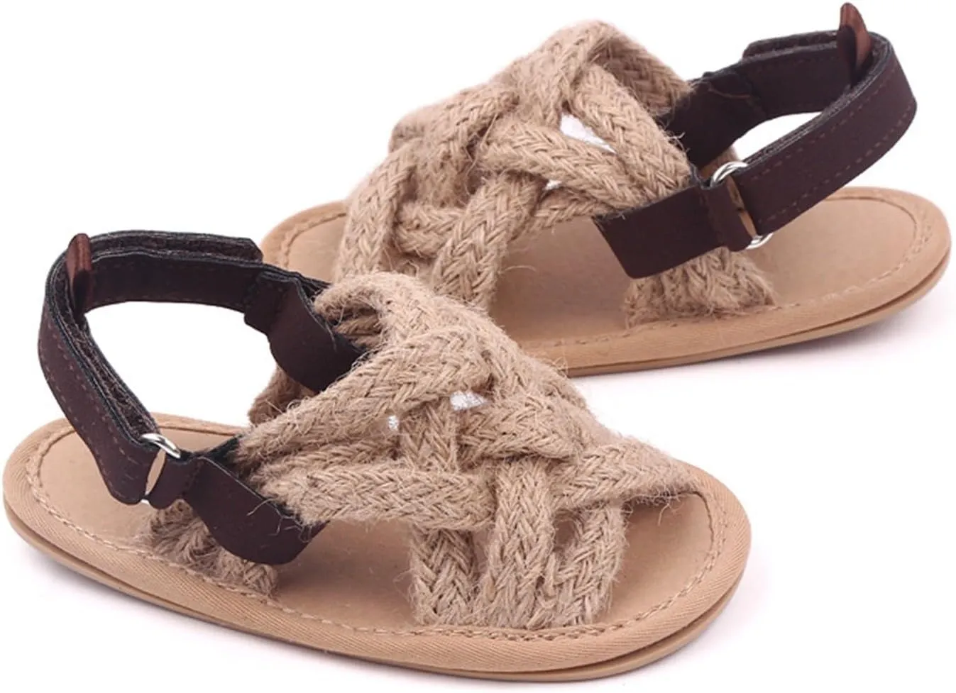 Infant Baby Girl Boy Sandals Braided Open Toe Flat Sandal Summer Anti Slip Walk Shoes Cute Slip On Casual Shoes