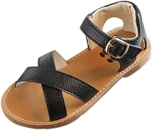 Infant Baby Girls Boys Child Sandals Summer Shoes Non Slip Soft Sole Open Toe Slippers Shoes Princess (Black, 9 Toddler)