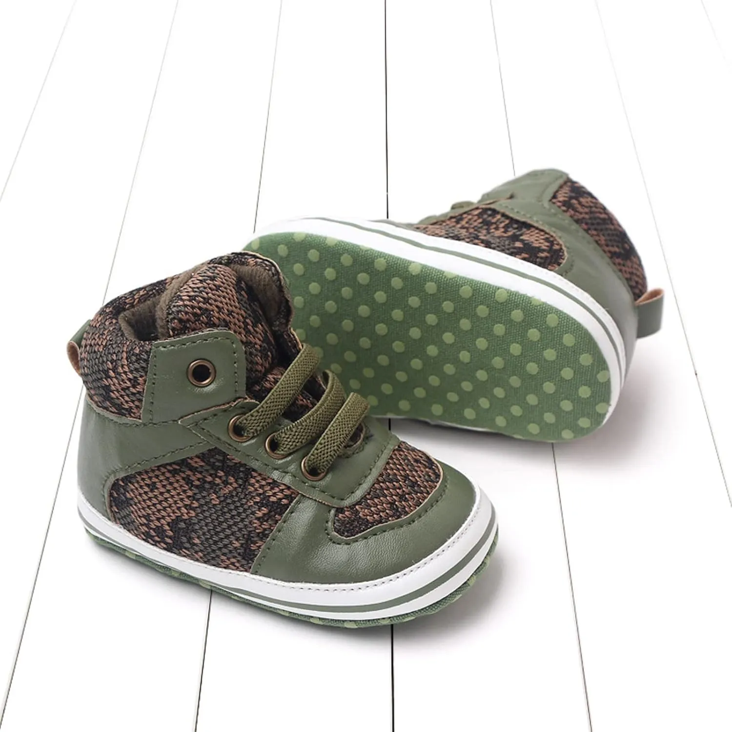 Infant Baby Girls Boys High Tops Ankle Sneakers Infant Newborn Soft Sole Anti-Slip Prewalker First Walking Shoes