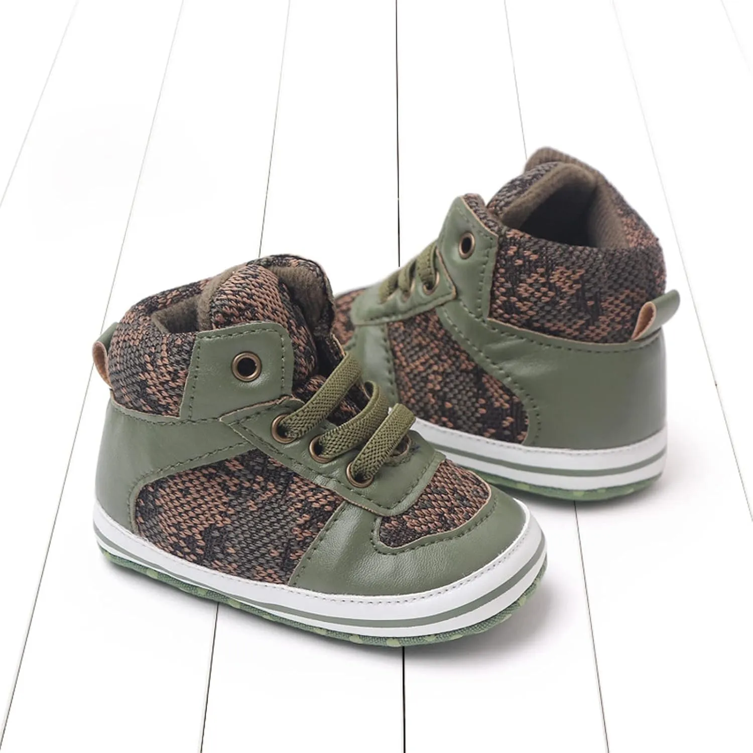 Infant Baby Girls Boys High Tops Ankle Sneakers Infant Newborn Soft Sole Anti-Slip Prewalker First Walking Shoes