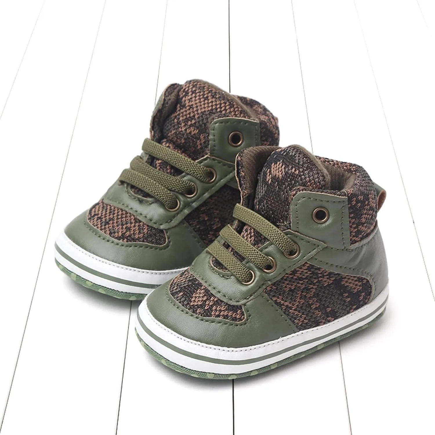 Infant Baby Girls Boys High Tops Ankle Sneakers Infant Newborn Soft Sole Anti-Slip Prewalker First Walking Shoes