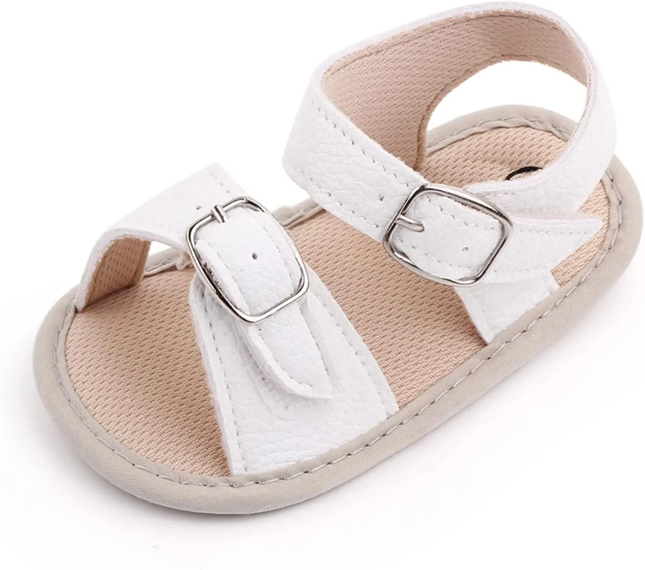 Infant Baby Girls Boys Sandals Crib Shoes Toddler PU Leather Flower Soft Rubber Sole Dress Flats First Walker Shoes