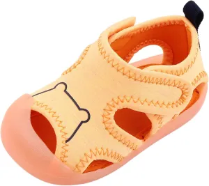 Infant Baby Girls Boys Toddler Summer Shoes Sandals Premium Soft Anti-Slip Rubber Sole Sneaker (Orange, 8 M Toddler)