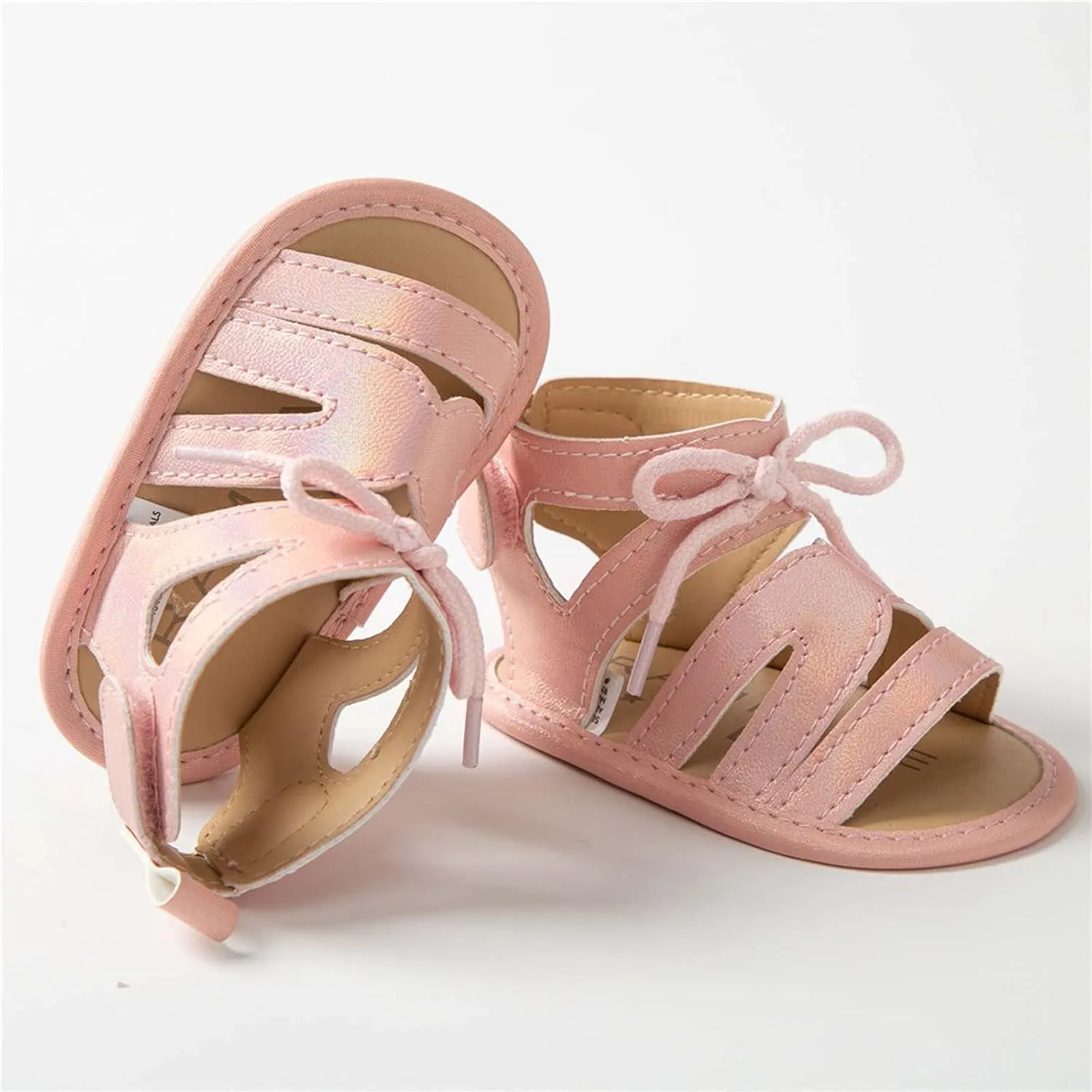 Infant Baby Girls Sandals with Princess Dress First Walker Shoes Baby Summer PU Leather Crib Shoes Beach Boys' Sneakers
