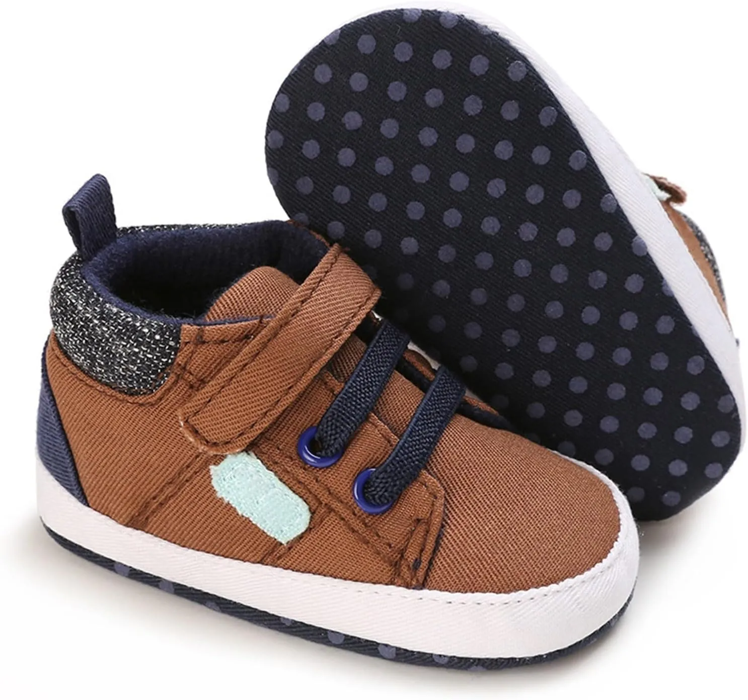 Infant Baby High Top Sneakers Soft Soles Anti Slip Ankle Shoes Prewalker Lightweight First Walking rib Shoes