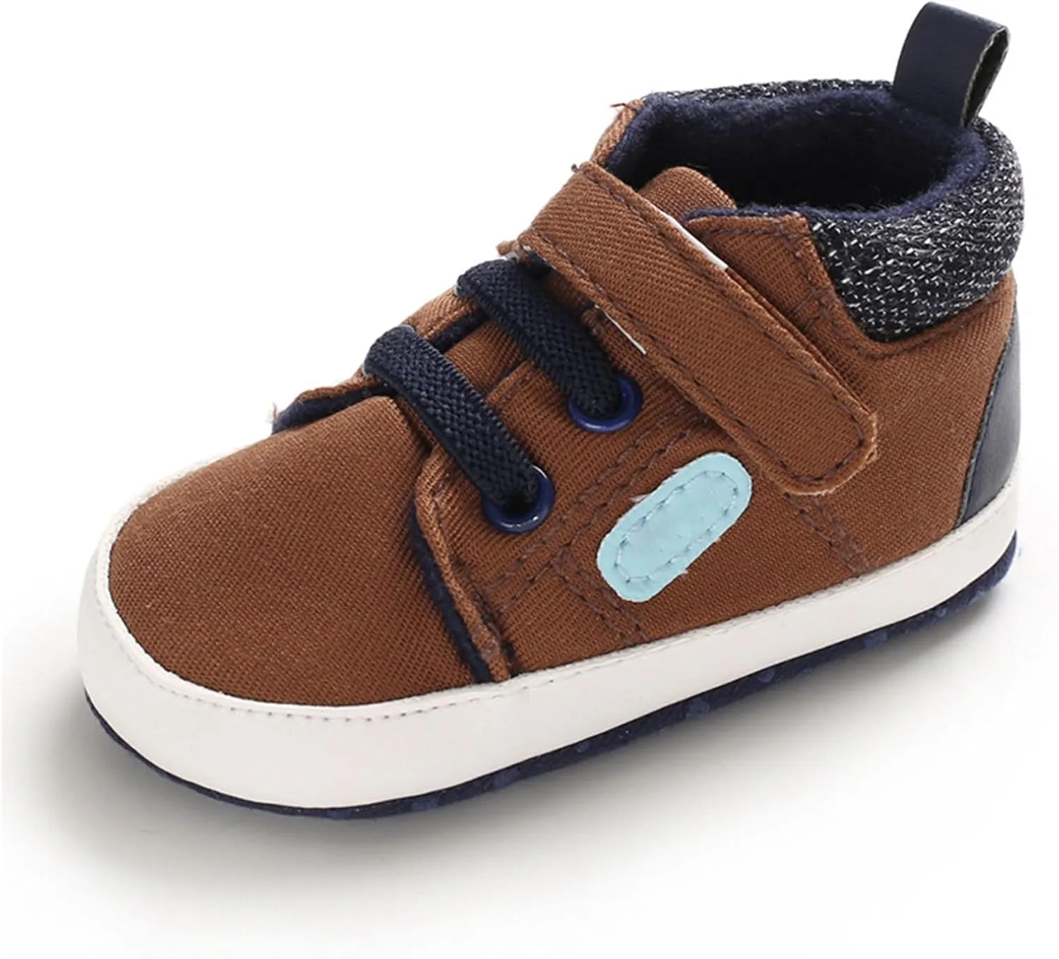 Infant Baby High Top Sneakers Soft Soles Anti Slip Ankle Shoes Prewalker Lightweight First Walking rib Shoes