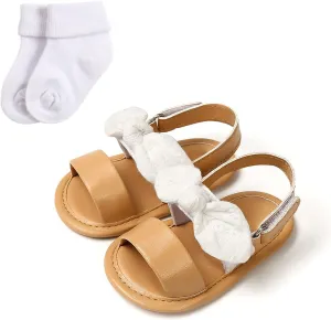 Infant Baby Shoes Boys And Girls Sandals Flat Soles Light Breathable Comfortable Hook Loop Baby Sandals for Girls Size 4