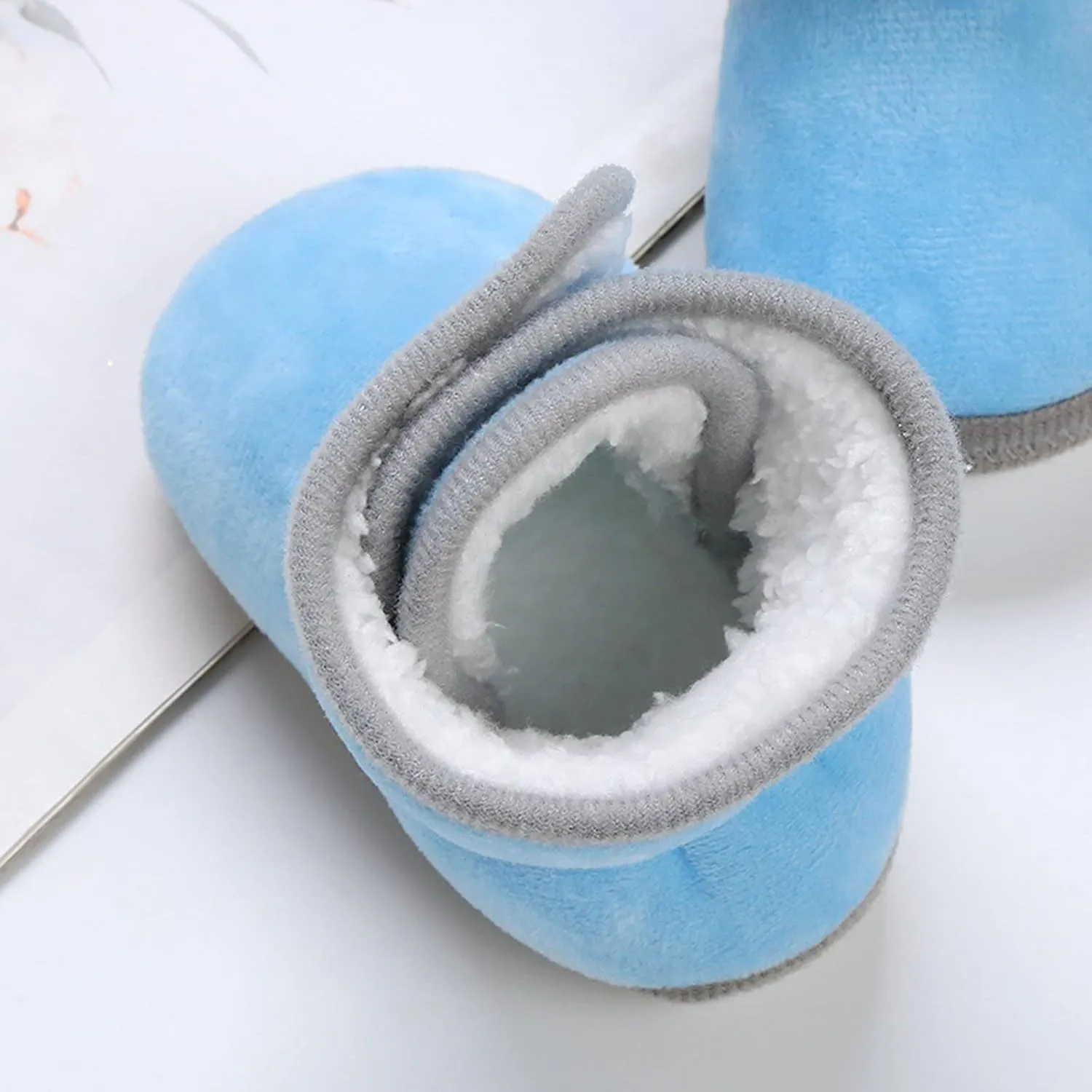 Infant Boots Fleece Baby Booties Thick Slipper Socks Cute Anti-Slip Soft Sole Warm Indoor Outoor Shoes Moccasins Shoe