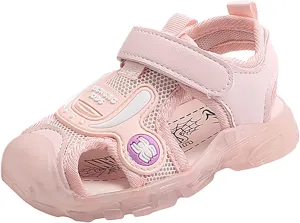 Infant Girls Boys Child Light On LED Baby Shoes Sandals Non Slip Soft Sole Open Toe Sandals (Pink, 13 Little Child)