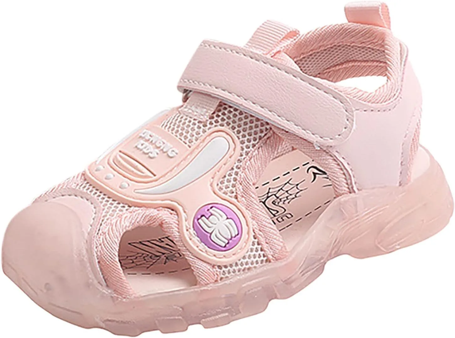 Infant Girls Boys Child Light On LED Baby Shoes Sandals Non Slip Soft Sole Open Toe Sandals (Pink, 13 Little Child)