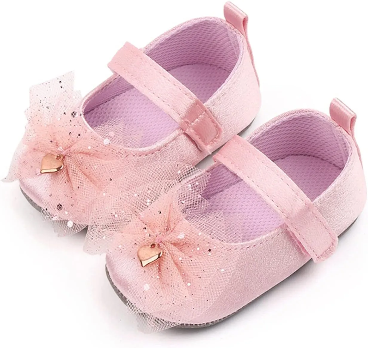 Infant Girls Single Shoes Mesh Bowknot First Walkers Shoes Toddler Sandals Princess Shoes Boy Sandals (Pink, 0-6 Months)