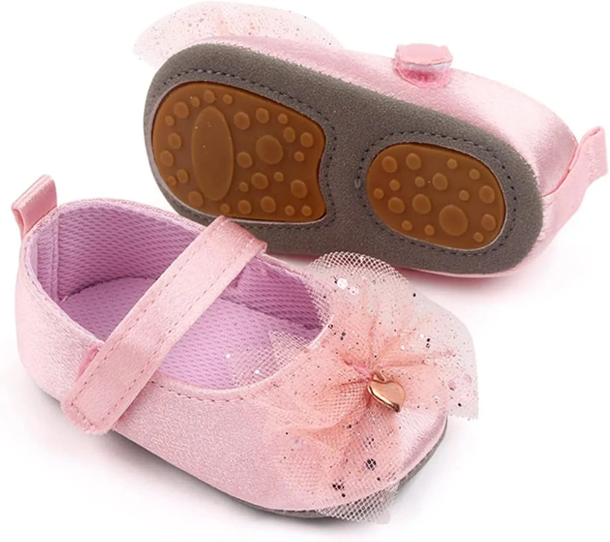 Infant Girls Single Shoes Mesh Bowknot First Walkers Shoes Toddler Sandals Princess Shoes Boy Sandals (Pink, 0-6 Months)