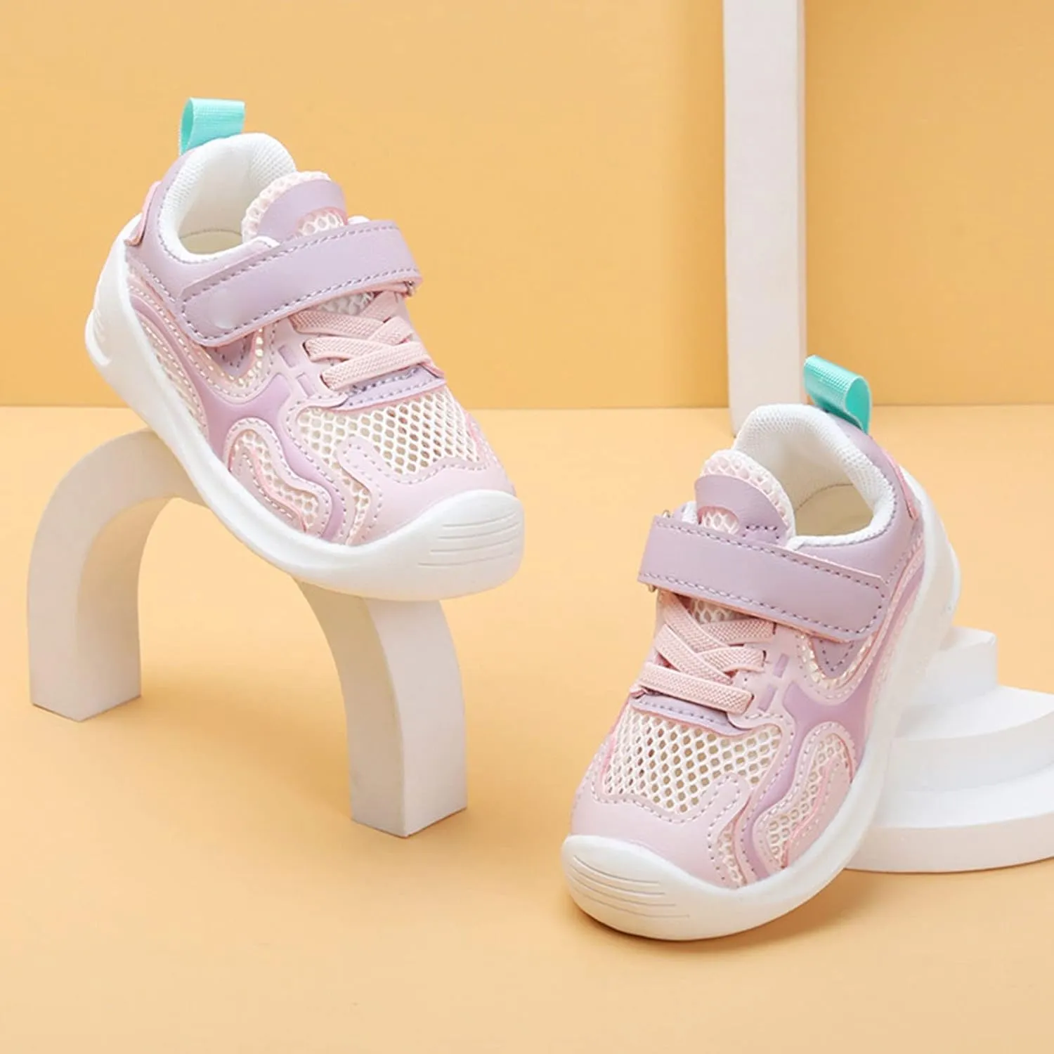 Infant Girls' Sneakers Girls' Soft Sole Casual Shoes Spring Summer New Baby Hollowed Out Mesh Function Girls High Tops