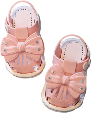 Infant Newborn Baby Girl Closed-Toe Sandals Breathable Comfortable Cute Bow Beach Soft Sole Party Water Shoes