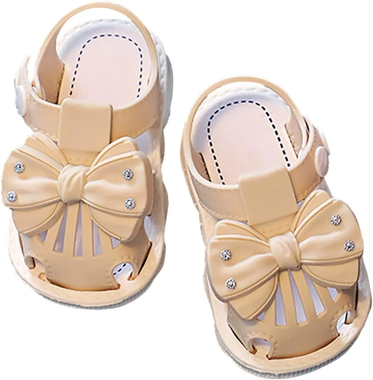 Infant Newborn Baby Girl Closed-Toe Sandals Breathable Comfortable Cute Bow Beach Soft Sole Party Water Shoes