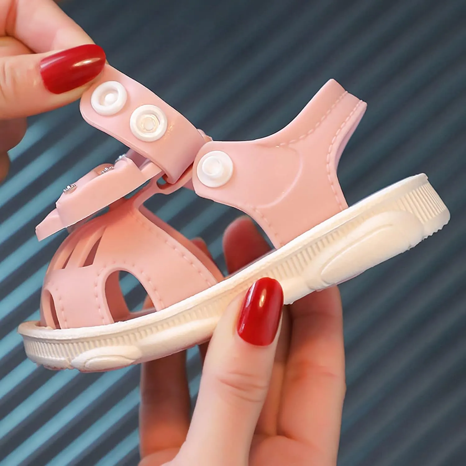 Infant Newborn Baby Girl Closed-Toe Sandals Breathable Comfortable Cute Bow Beach Soft Sole Party Water Shoes