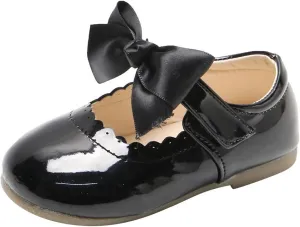 Infant Princess Girls Kids Sandals Leather Toddler Baby Shoes Knot Baby Shoes Shoes Toddler Boy (Black, 0-3 Months)