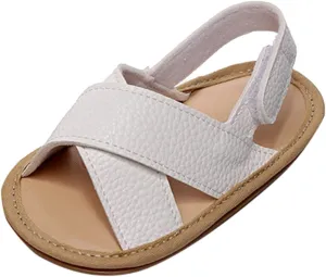 Infant Toddler Baby Girls Boys Shoes Sandals First Walkers Prewalkers Soft Sole Flat Shoes Fashion (White, 5 Toddler)